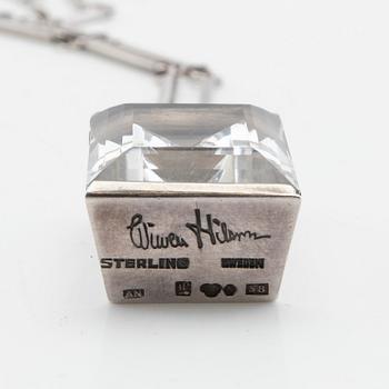 Wiwen Nilsson, necklace, sterling silver with step-cut rock crystal, Lund, 1944.