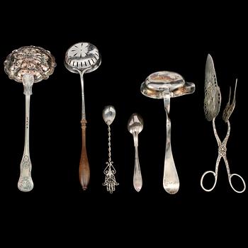 PARTI BESTICK, 22 st, silver, 1800/1900-tal. Total vikt 340 g.