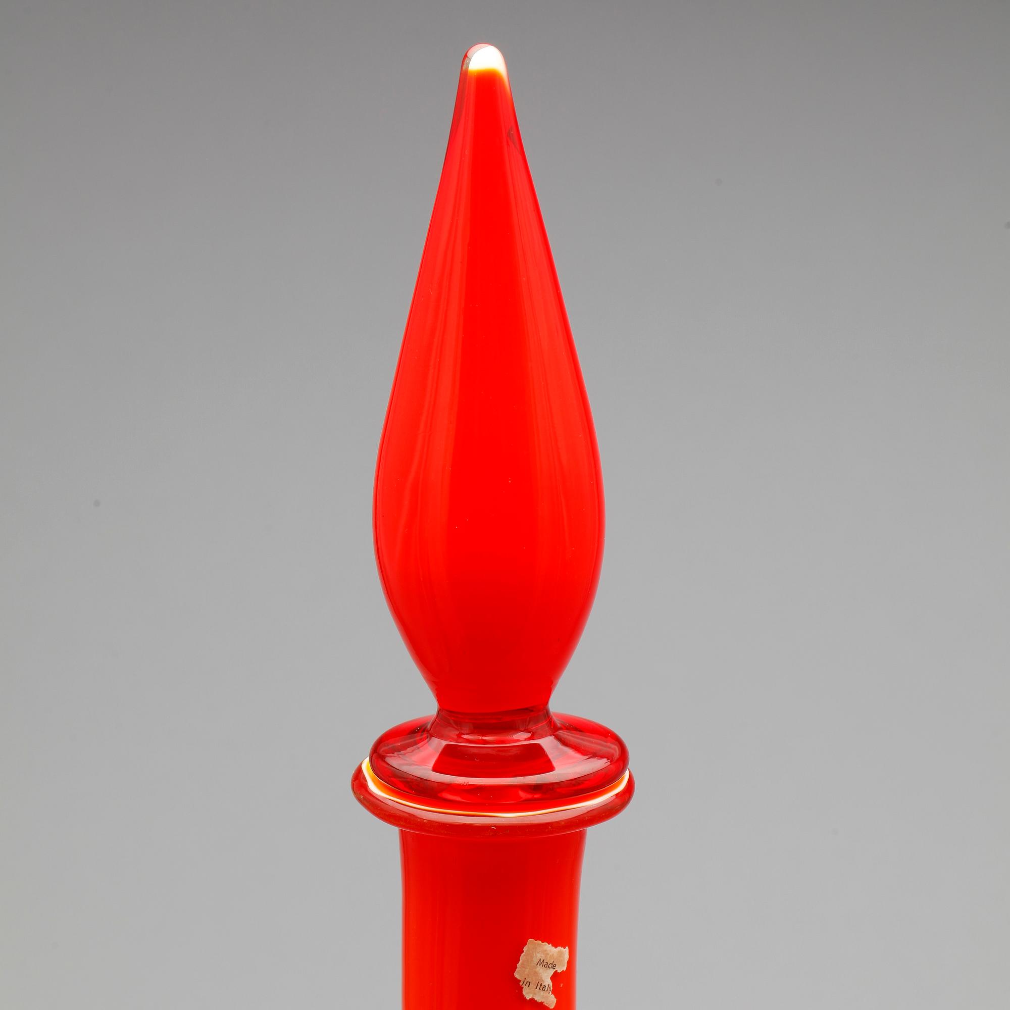KARAFF MED PROPP. Glas. Empoli, Italien, 1900-tal.
