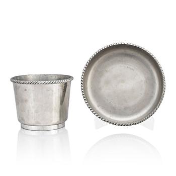 335. Estrid Ericson, probably, a pewter flower pot and a bowl, Svenskt Tenn, Stockholm 1930.