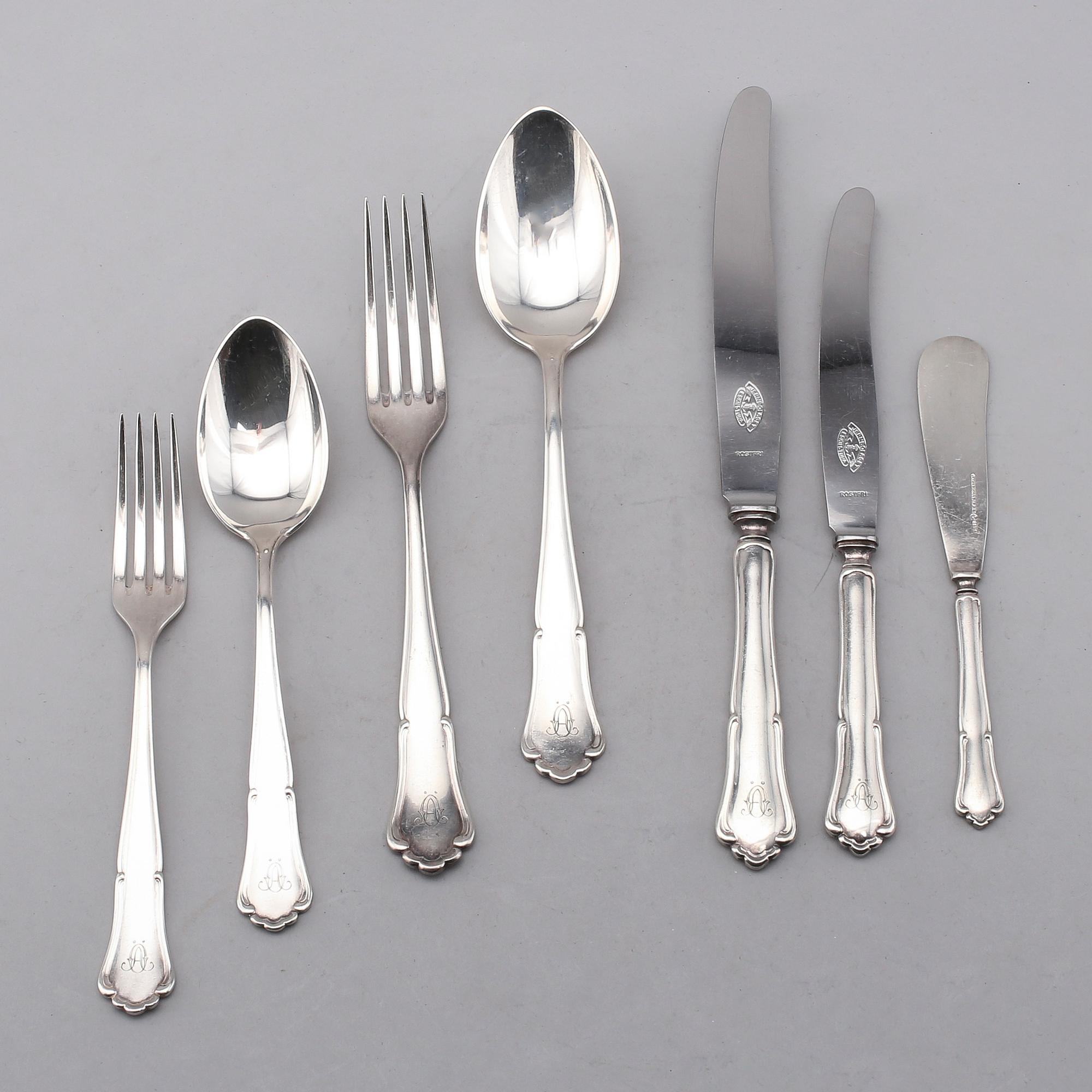 BESTICK, 83 delar, nysilver, "Saga", Skandia, 1900-tal.