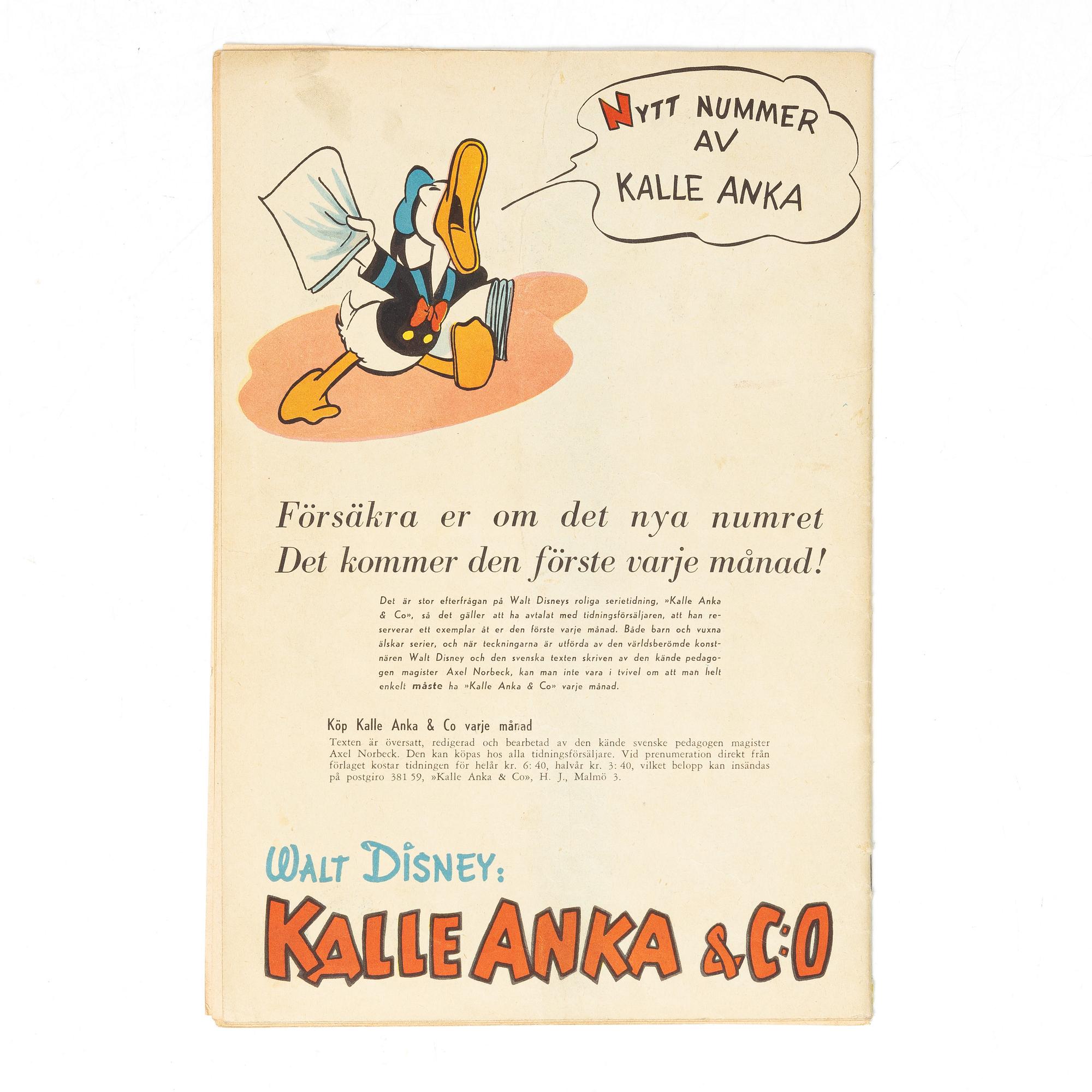 Comic book, Kalle Anka & Co, no. 7, 1949.