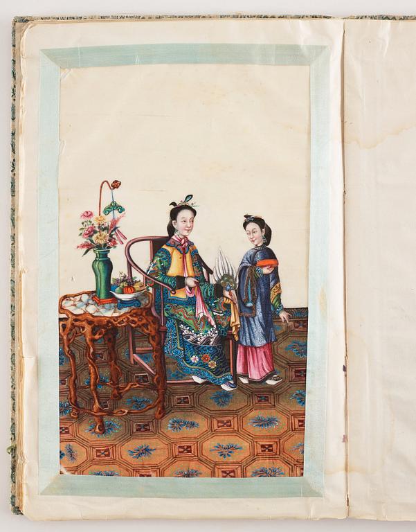 An album with 12 Chinese paintings by anonymous artist, Qing dynasty, 19th Century.