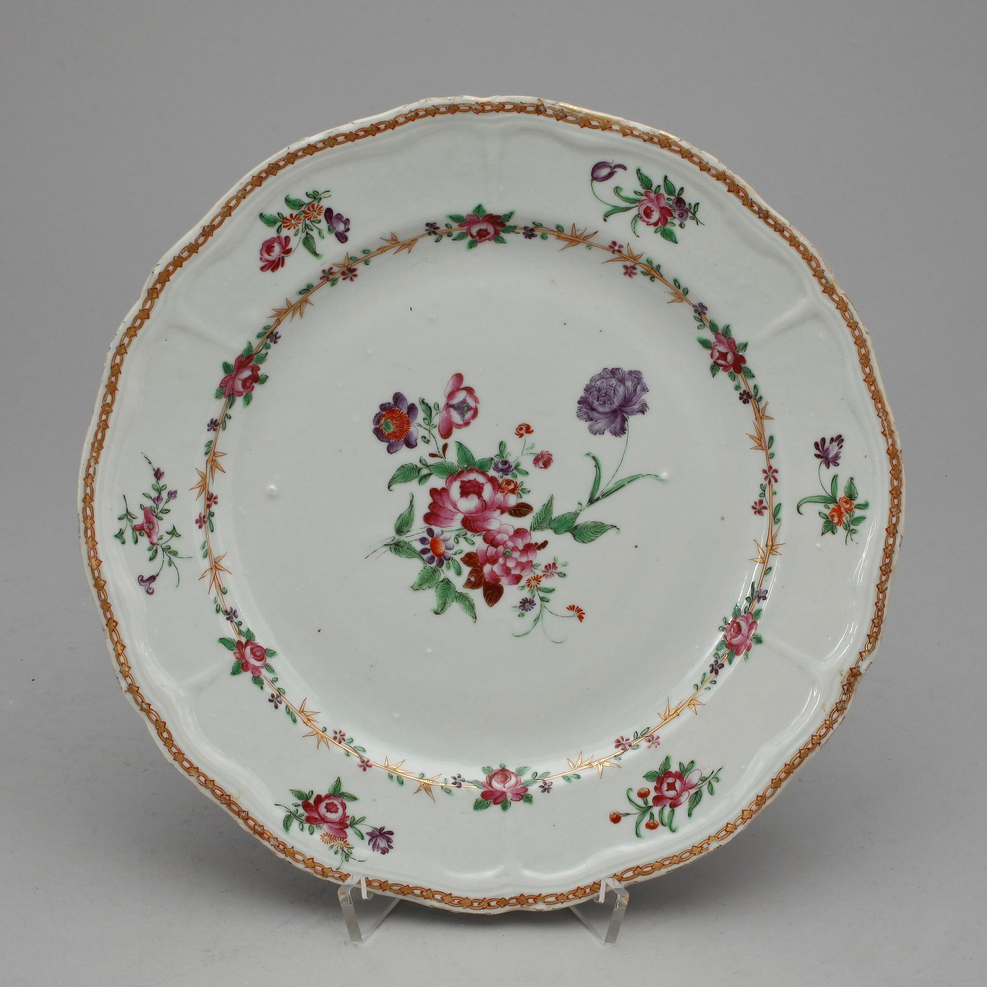 TALLRIK, kompaniporslin, Qianlong (1736-95).