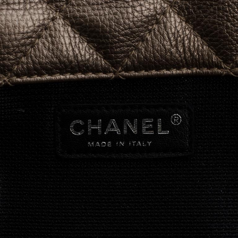 Chanel Metallic Calfksin XXL Large Classic Flap Bag, Gold , 2016-17.