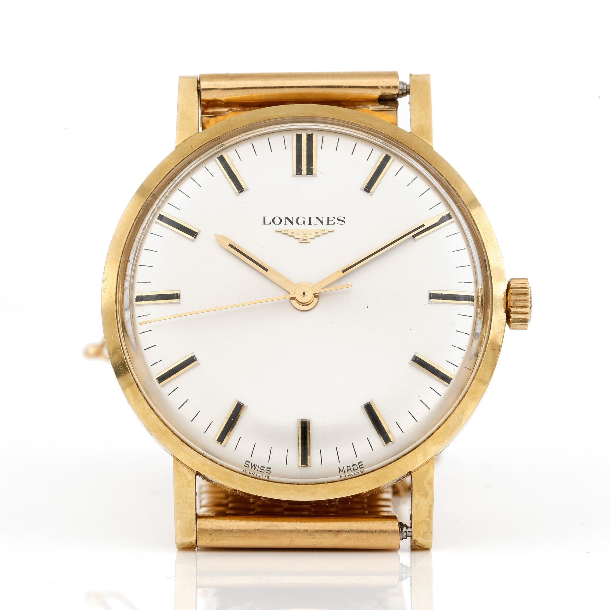 ARMBANDSUR, 18k guld, Longines ca vikt 78,3 gram.