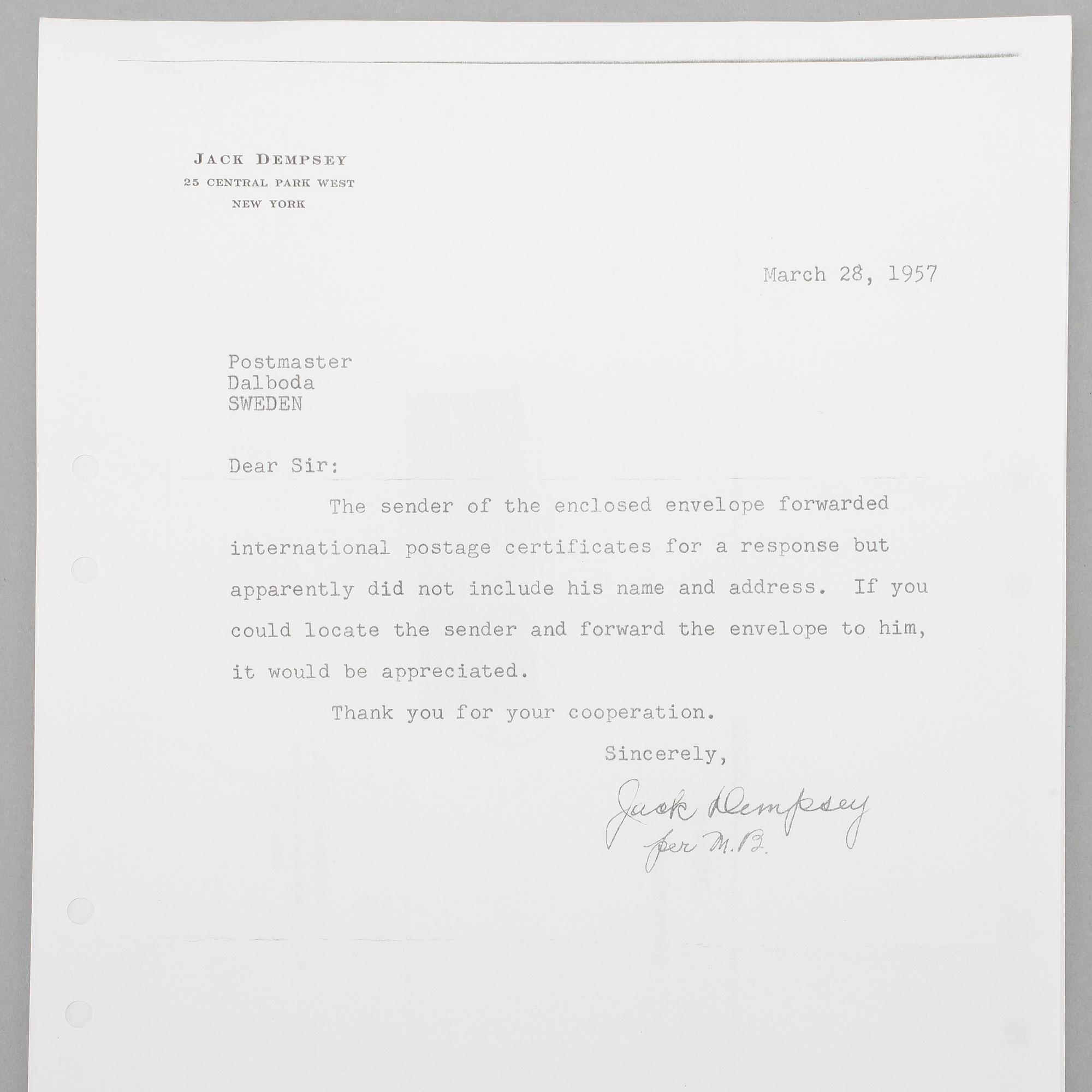 AUTOGRAFER AV BOXARE, 3 st, 1900-talets andra hälft.