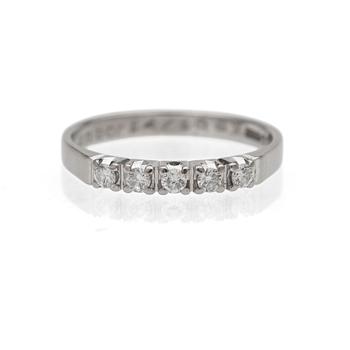 18K white gold half eternity ring with diamonds, Wadring Karlskrona, 1987.