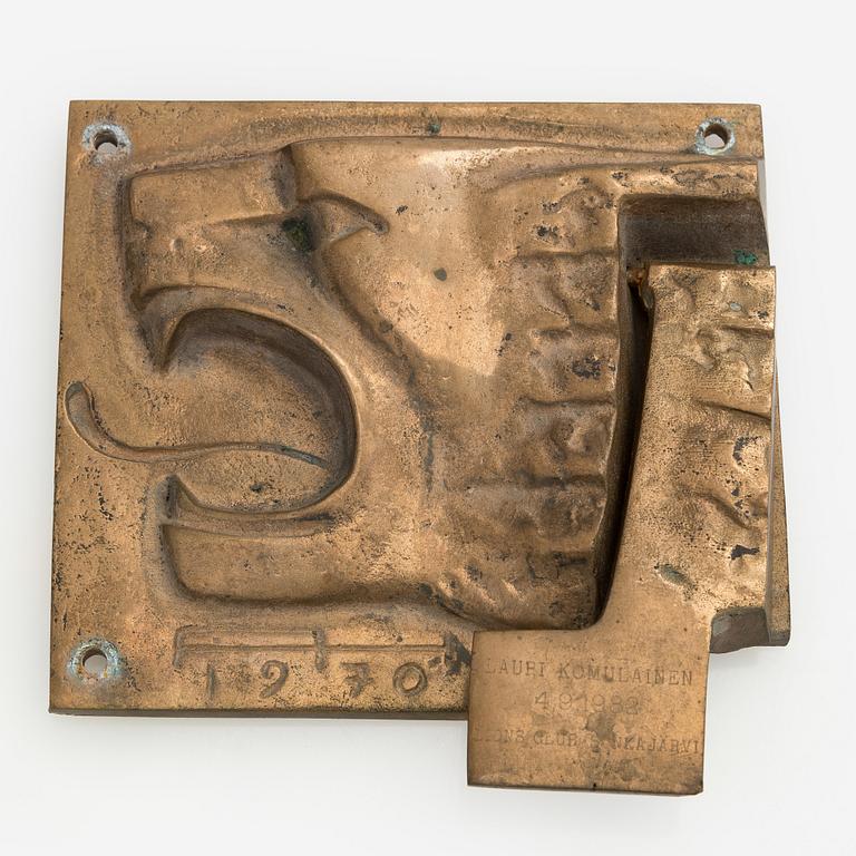 Armas Hutri, a door knocker, signed AH and dated 1970.