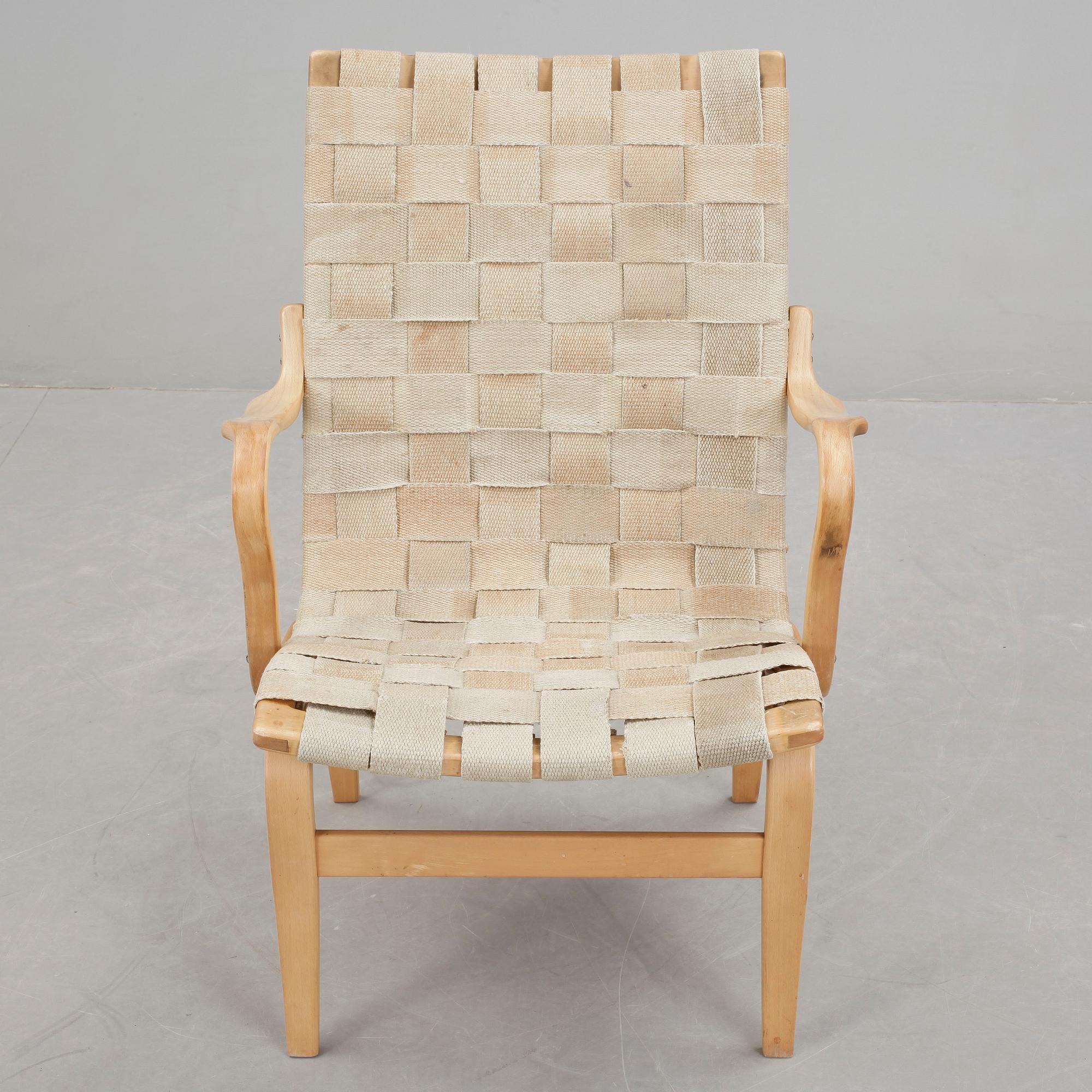 KARMSTOL, "Eva", Bruno Mathsson, Firma Karl Mathsson Värnamo, 1973.