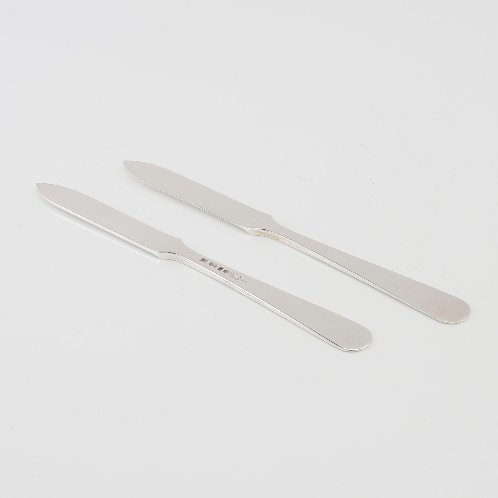 Wiwen Nilsson, knivar 12 st silver, Lund 1938.