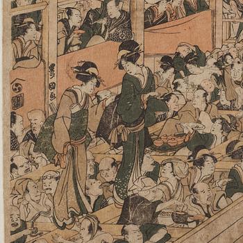 UTAGAWA TOYOKUNI I (1769-1825), efter, färgträsnitt. Japan, 1800-tal.