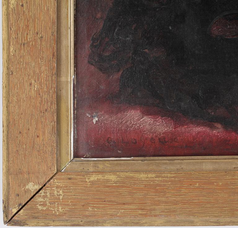 OKÄND KONSTNÄR, olja på duk, otydligt signerad, 1800-tal.