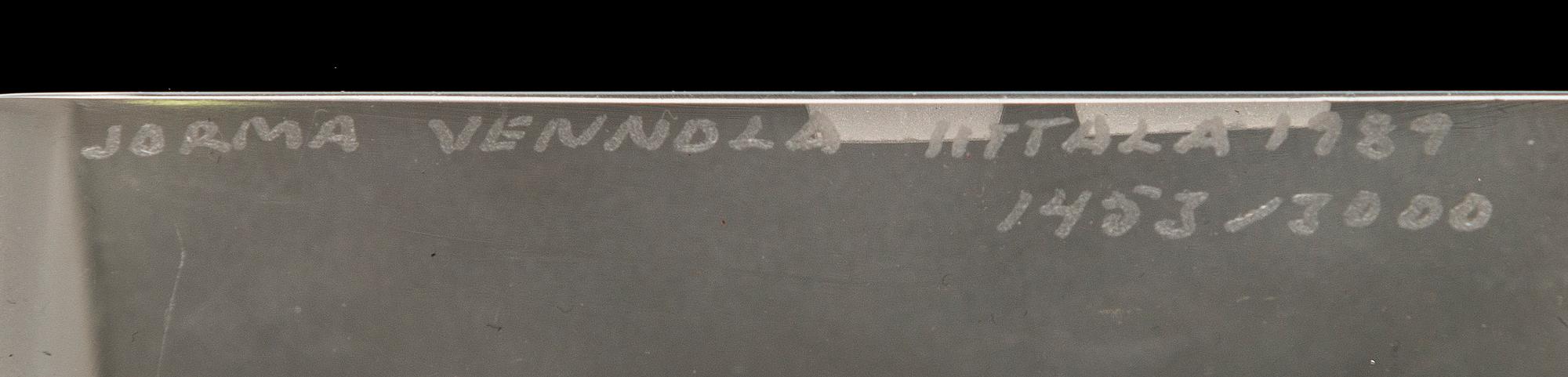 JORMA VENNOLA, A set of five chrystal glass sculptures "THe Iittala village". Signed.