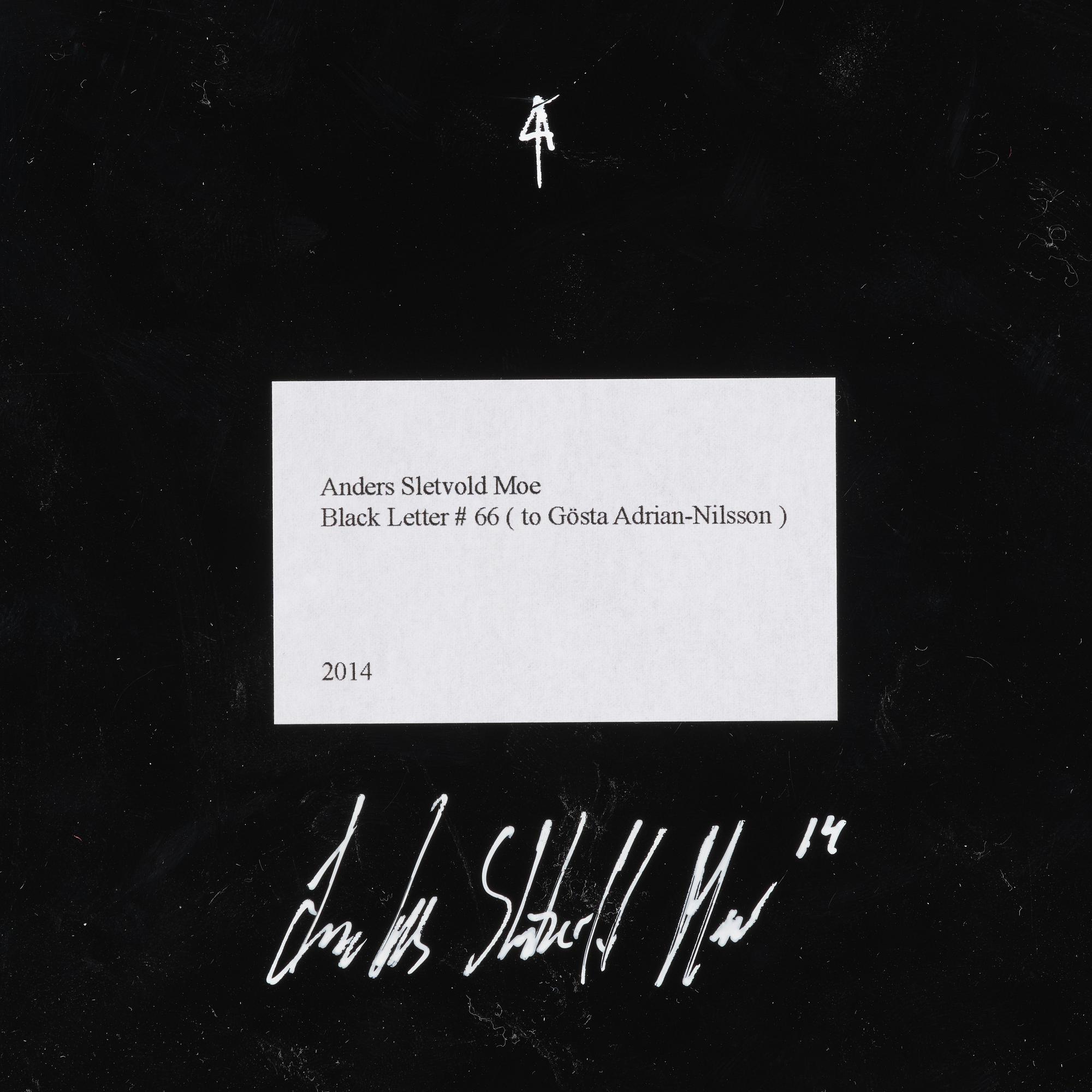 Anders Sletvold Moe, "Black Letters".