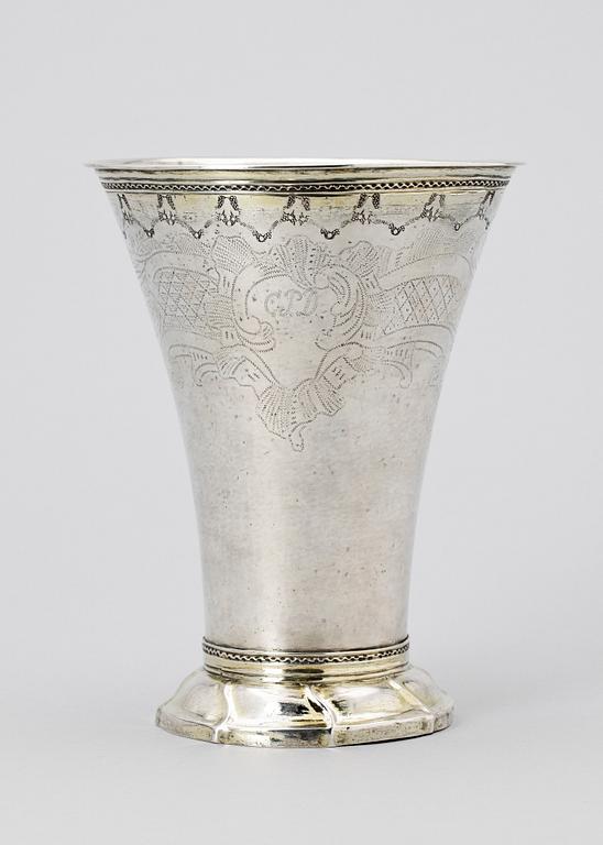 BÄGARE, silver, Arvid Floberg, Stockholm,1765.Vikt ca 372g.
