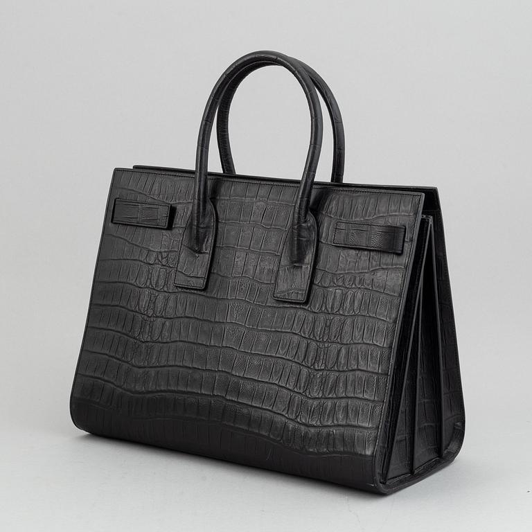 Yves Saint Laurent, a crocodile embossed 'Sac de Jour' leather handbag.