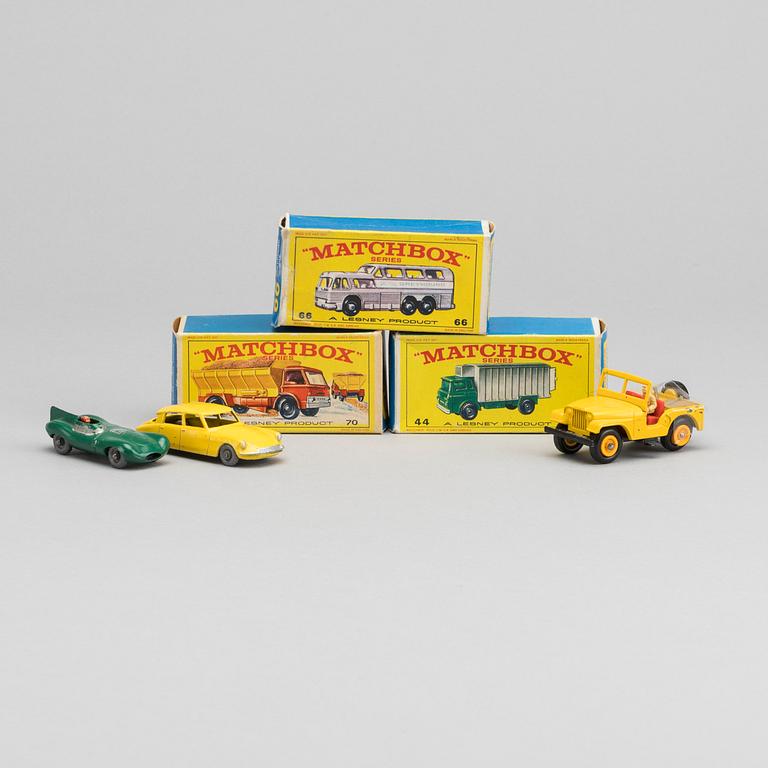 LESNEY MATCHBOX SERIES 6 st, bland annat D Type Jaguar RW 41A-1.