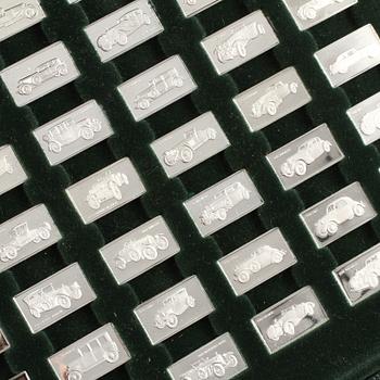 MINIATYRPLAKETTER, 100 st, sterlingsilver, Franklin Mints, 1900-talets fjärde kvartal.