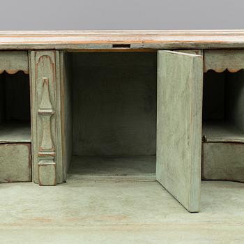 A painted secretaire, 18th Century.