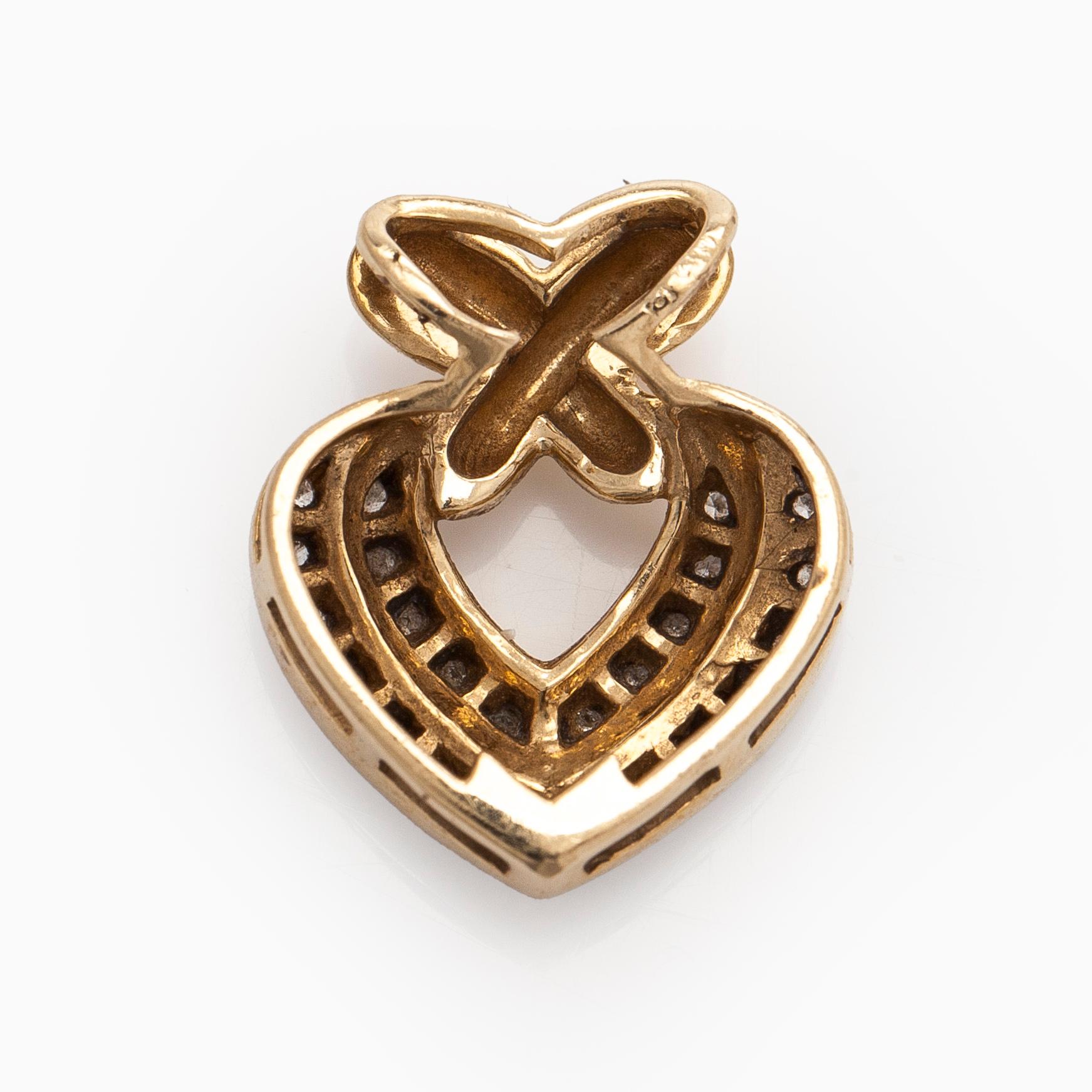 Hänge, åttkantslipade diamanter, 14K guld.