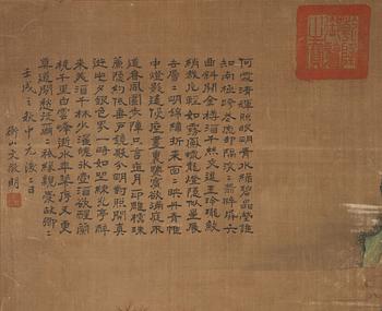 Rullmålning, signerad Wen Zhengming (1470-1559),