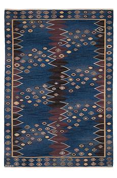 846. CARPET. "Snäckorna". Tapestry weave (gobelängteknik). 224,5 x 154 cm. Signed AB MMF BN.