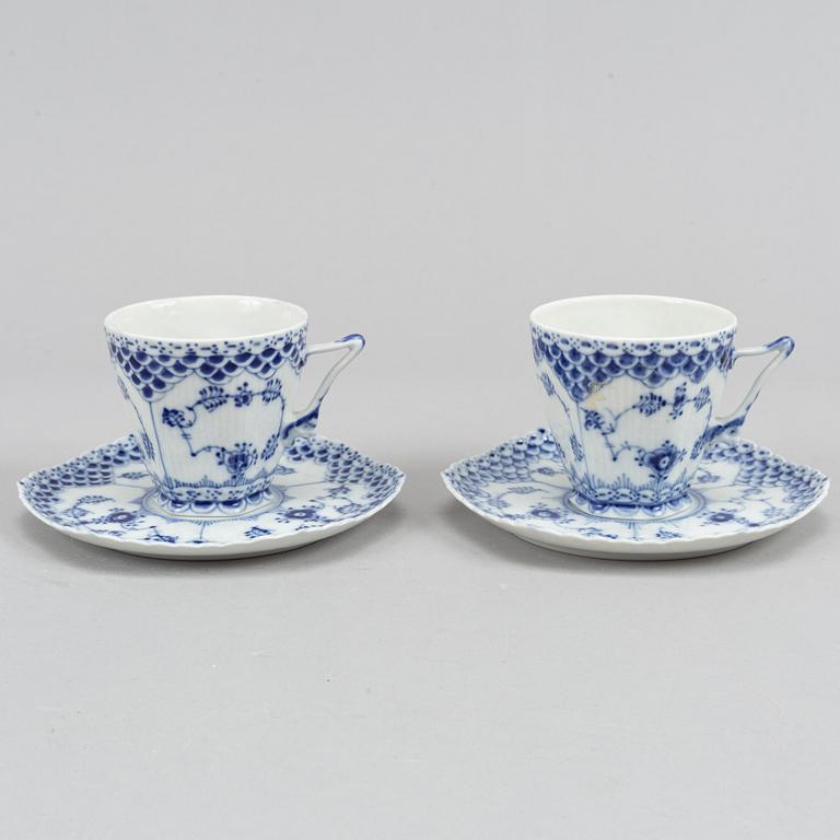 14 pieces coffe cups and saucer, Royal Copenhagen. Denmark.
