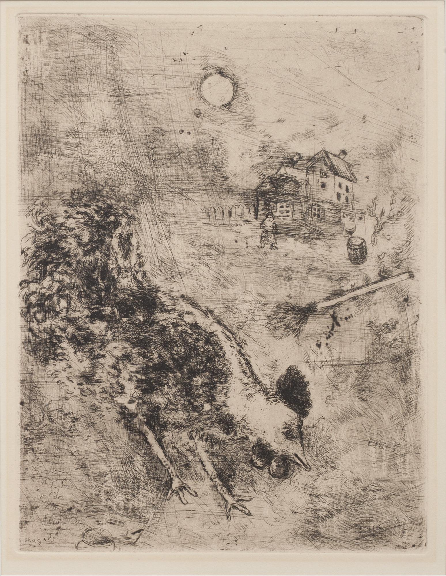 MARC CHAGALL, originaletsning. Signerad i plåten.