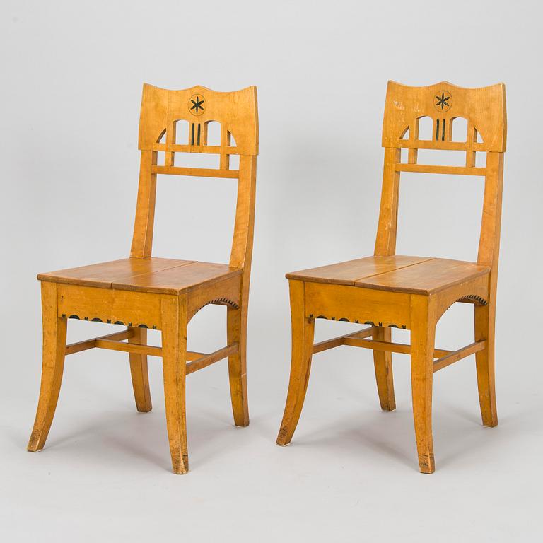 Yrjö Blomstedt, probably, chairs 4 pcs, circa 1900.