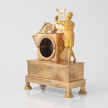 An Empire table clock, early 19th century.