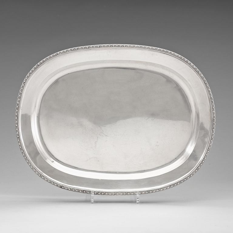 A Swedish 19th century silver dish/tray, marks of Johan Petter Grönvall, Stockholm 1823.