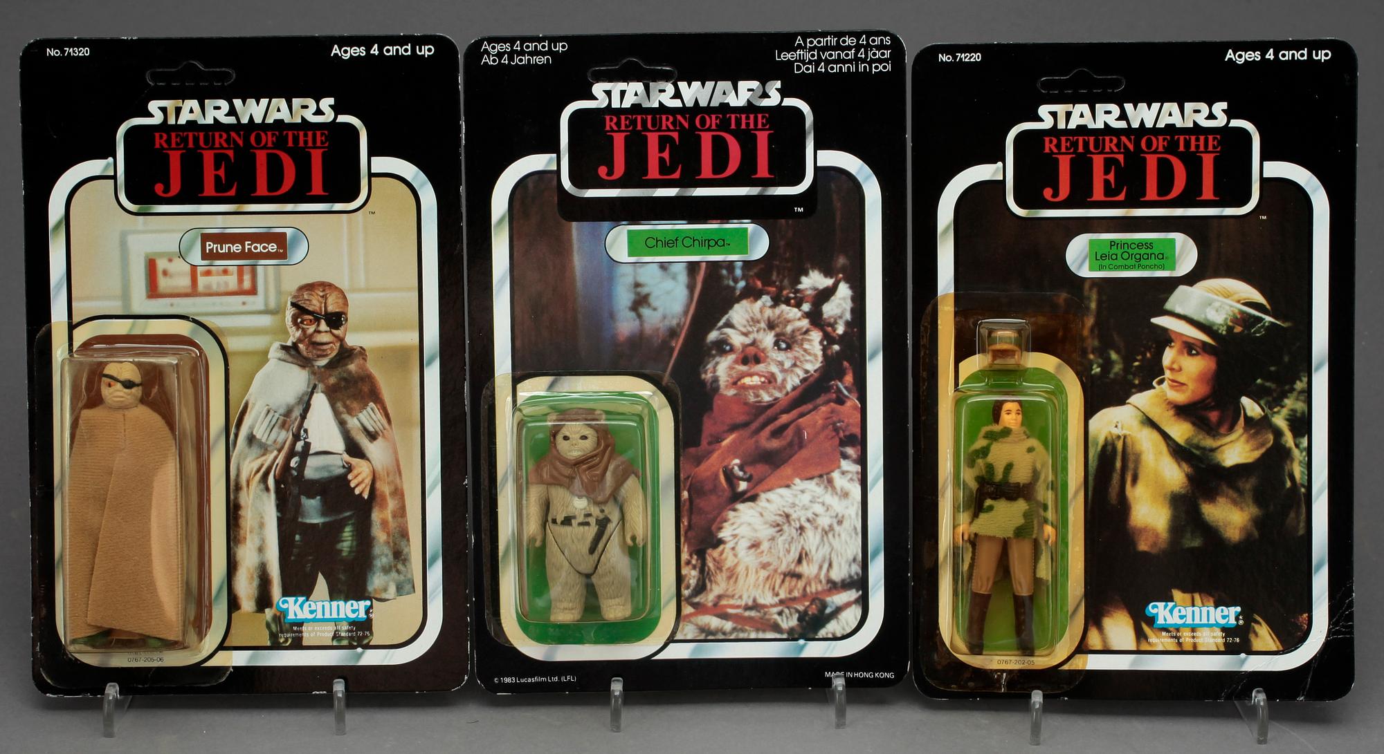 STAR WARS, 6 stycken actionfigurer, Kenner samt Palitoy, 1983-84.