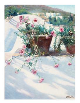 12. Gustaf Theodor Wallén, Mediterranean still life with flowers.