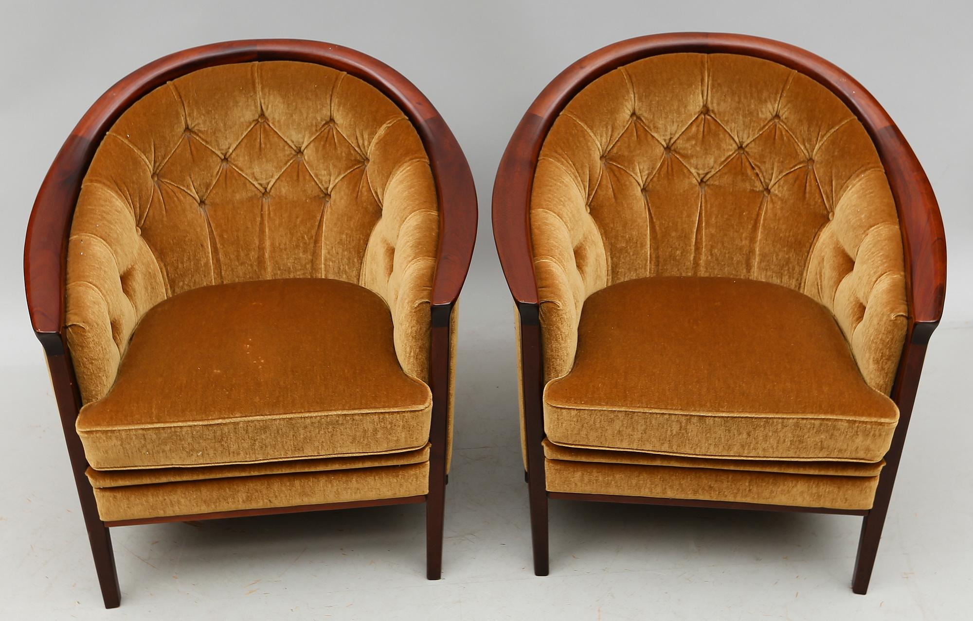 FÅTÖLJER, 1 par, Bröderna Andersson, Ekenässjön, 1900-talets andra hälft.