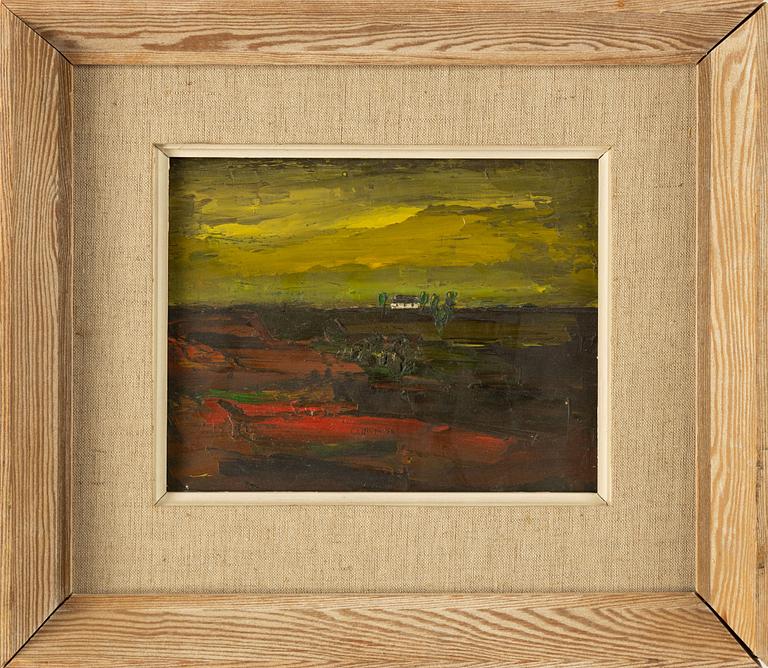 Christer Strömholm, oil on panel, signed and dated -46.