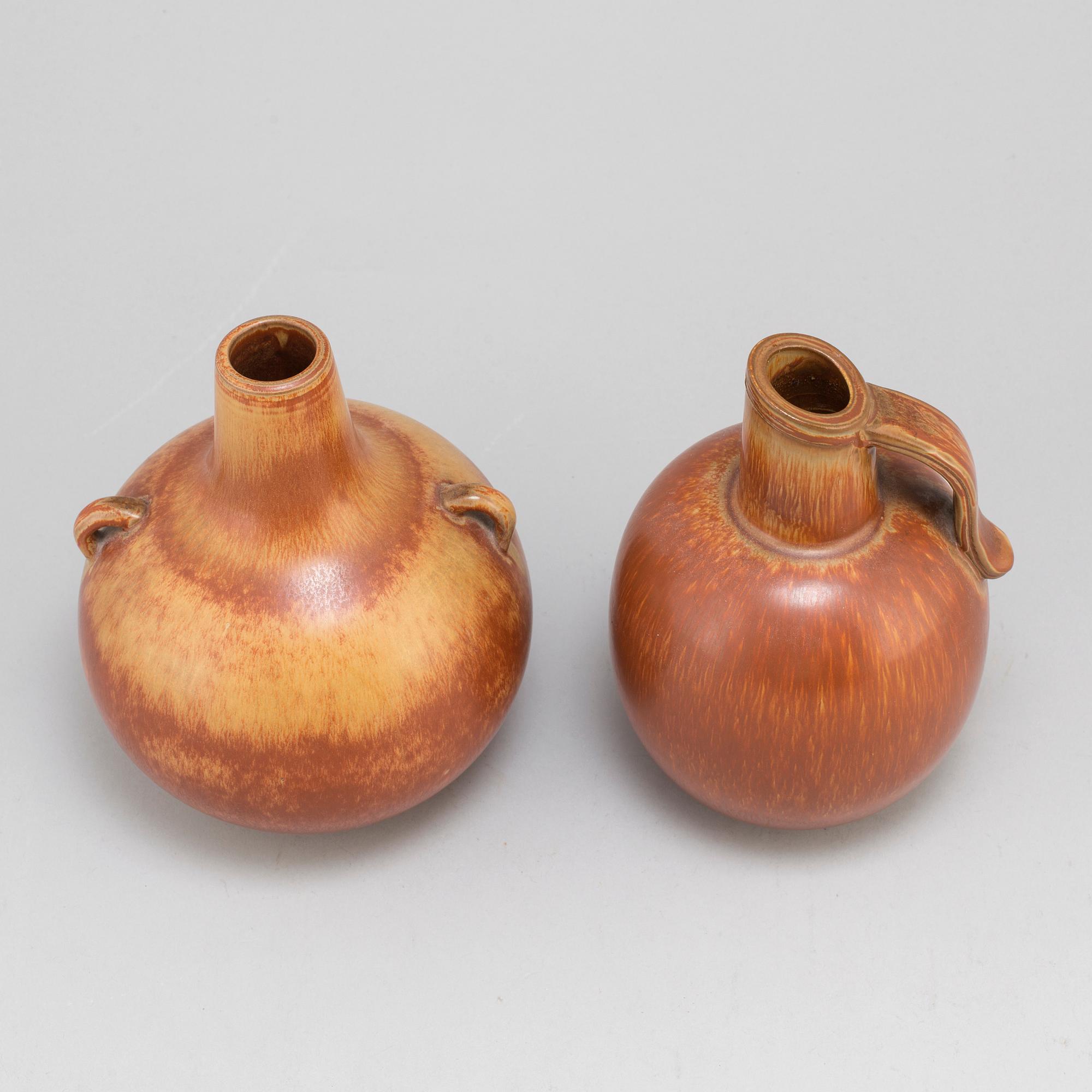 GUNNAR NYLUND, vaser, 2 st, stengods, Rörstrand.