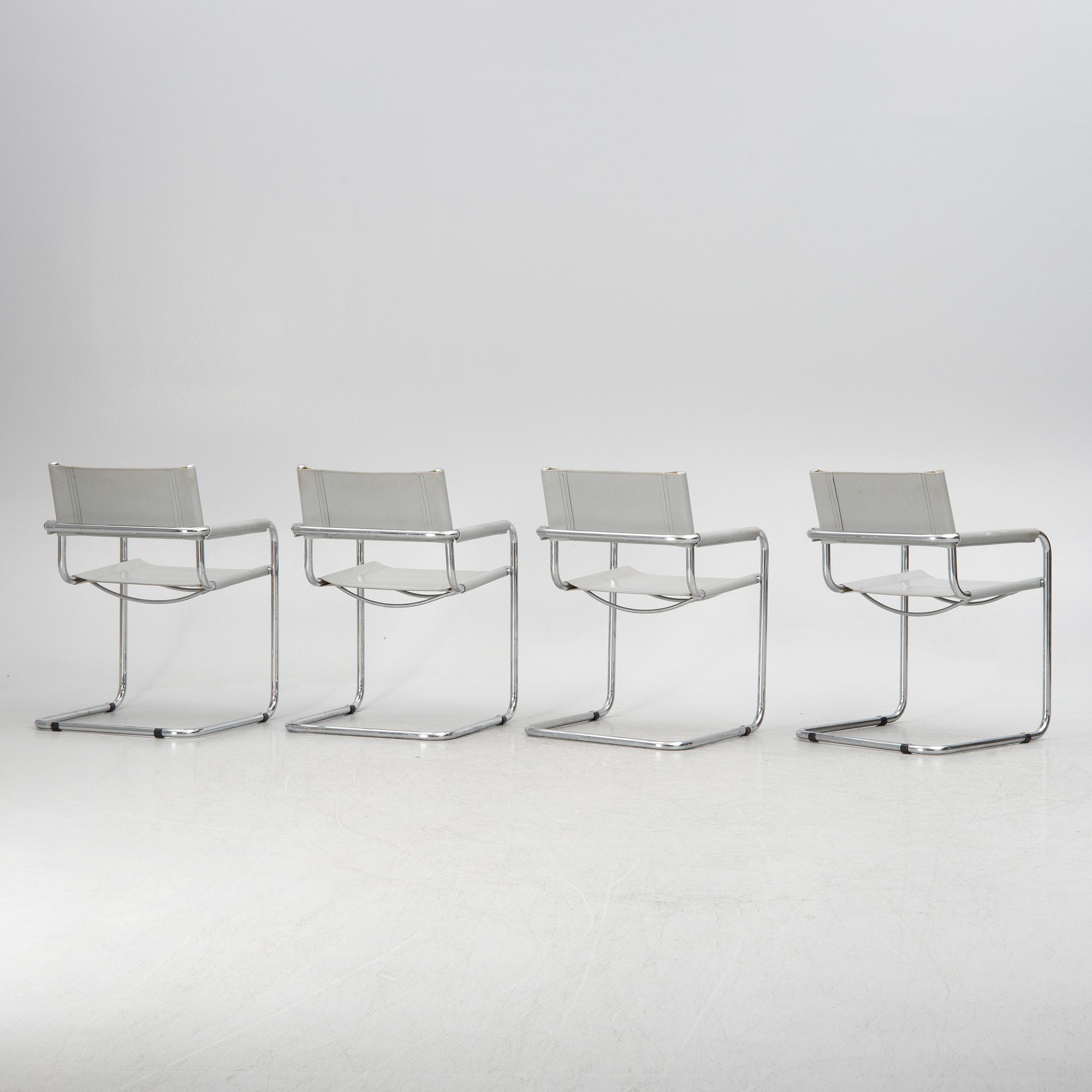 Four chairs, probably Italy, 1980s.