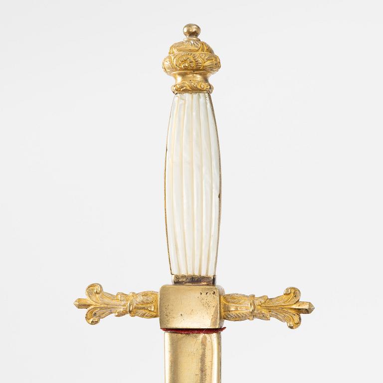 Official's sword, Swedish, 19th century, with scabbard.