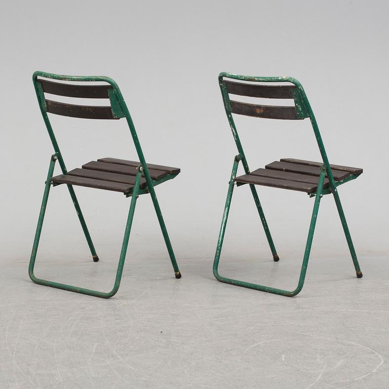 TRÄDGÅRDSSTOLAR/FÄLLSTOLAR, ett par, "B12", Grythyttan, 1960-tal.