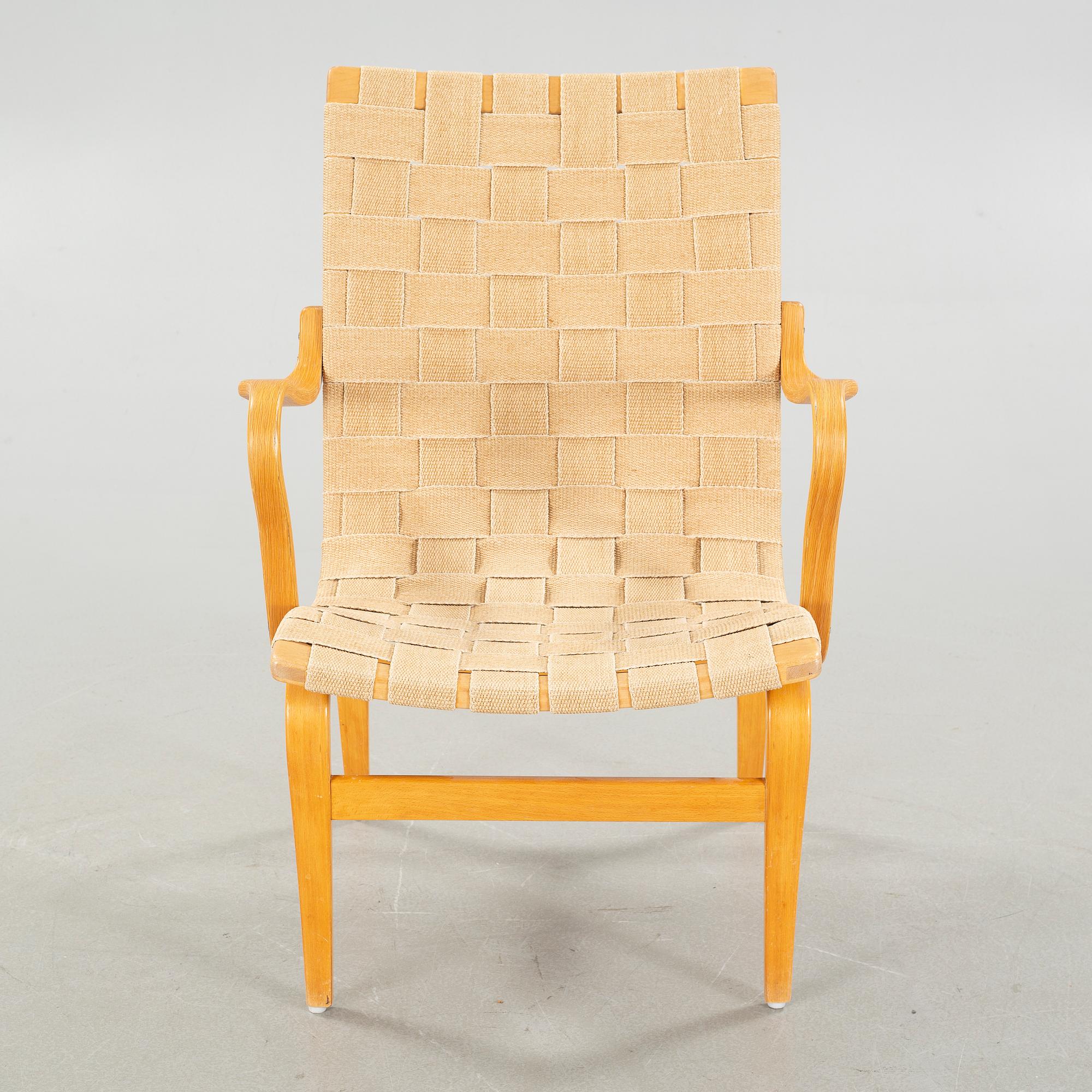 BRUNO MATHSSON, fåtölj, "Eva", Firma Karl Mathsson, Värnamo, 1940-tal.