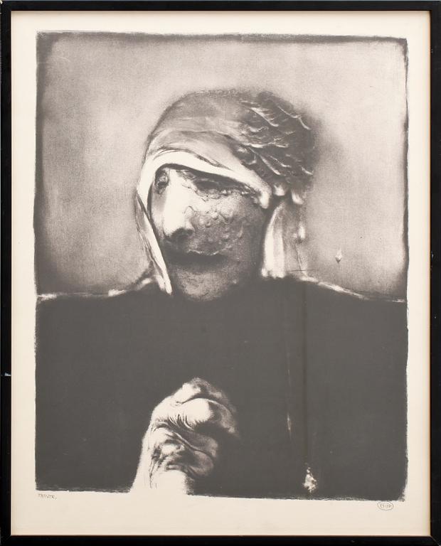 ROJ FRIBERG, litografi, monogramsign, dat -76, provtryck.