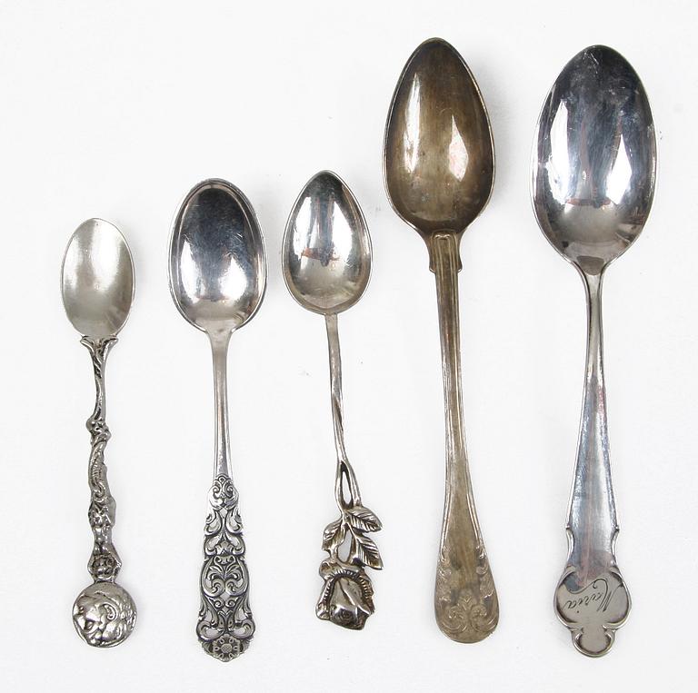 PARTI SILVER, ca 40 delar, 1900-tal. Vikt 745 gr.