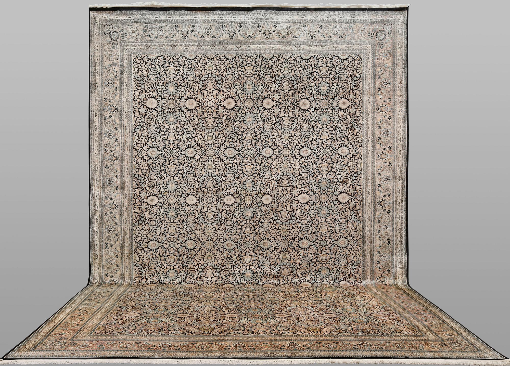 A silk carpet, Kashmir, approx. 580 x 362 cm.