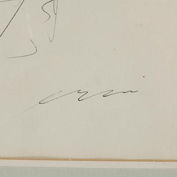 HANS ERNI, tuschteckning, signerad.