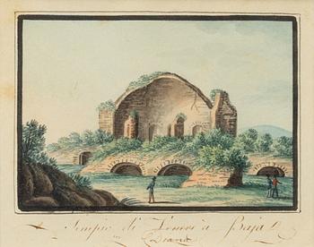 Unknown artist, first half of the 19th century, Travel sketches from Italy, 6 pcs.