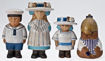 FIGURINER, 4 st, stengods. Lisa Larson, Gustavsberg.