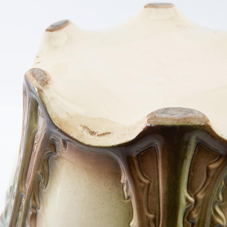 Outer casing a pair of Art Nouveau, Saint Clement France early 20th century stoneware.