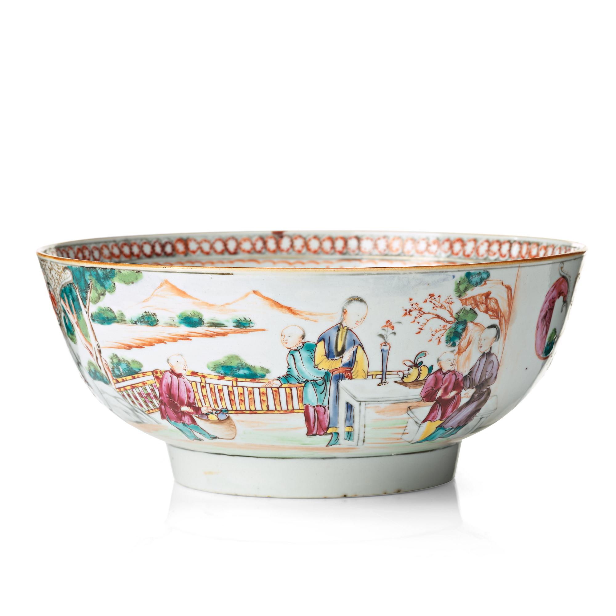 BÅLSKÅL, kompaniporslin. Qingdynastin, Qianlong (1736-95).