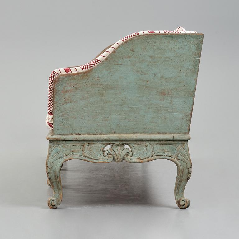 Soffa, Sverige, 1700-talets andra hälft. Rokoko.